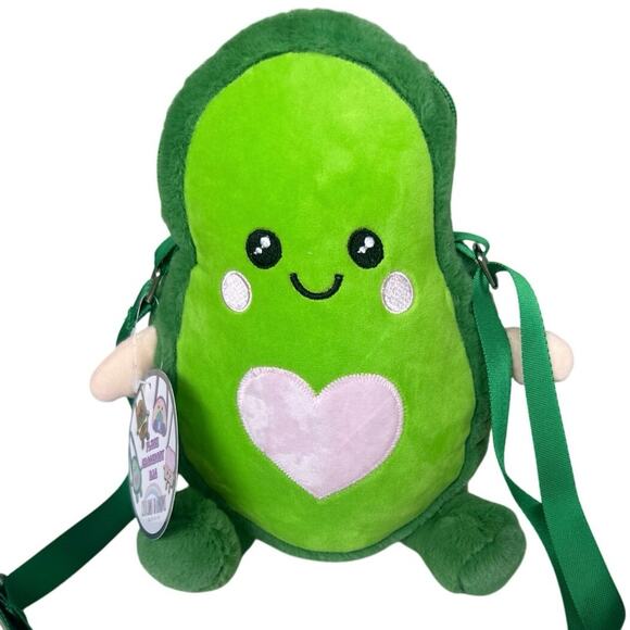 Cute Avocado Heart Bag Crossbody Soft & Plush NWT Chasing Rainbows - Picture 1 of 5